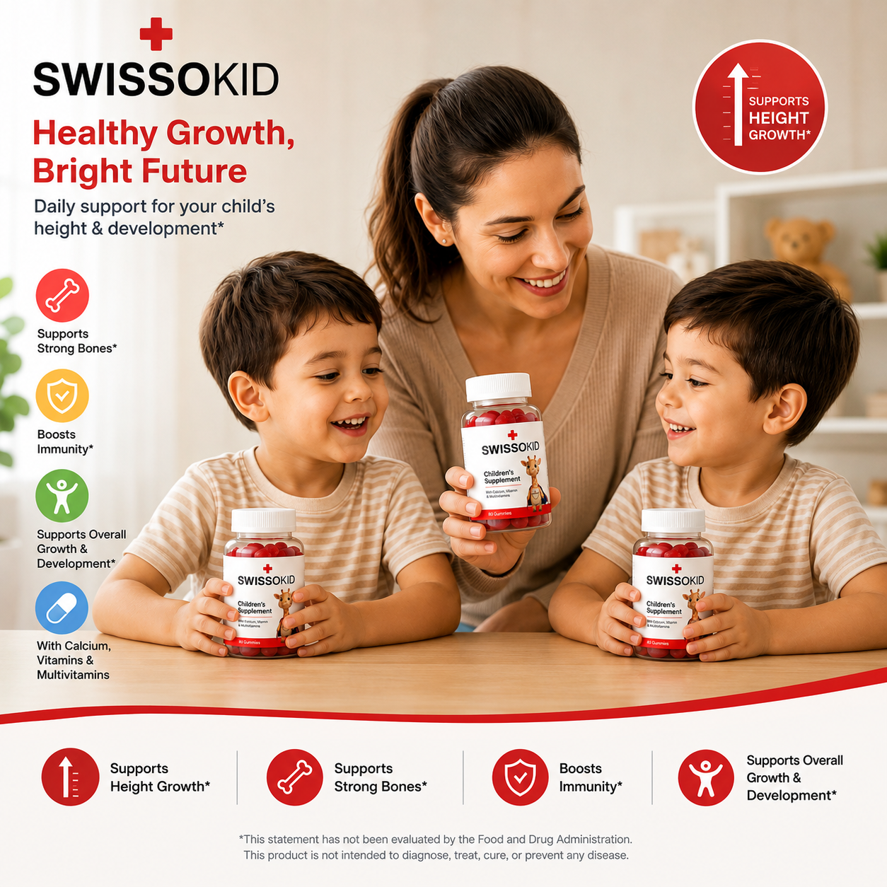 SWISSOKID™ Gummies for Healthy Growing Kids